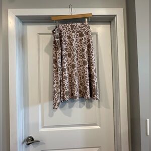 Gilli Beige Floral Skater Skirt